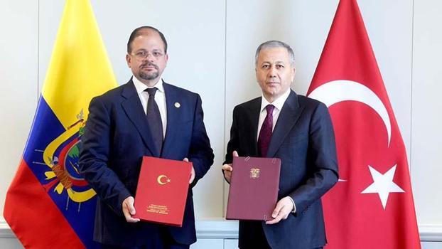 Bakan Yerlikaya, Ekvadorlu mevkidaşı Oviedo ile görüştü