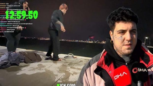 Büyükçekmece’de sanal medyada canlı yayın yaparken denize atlayan kadını kurtardı