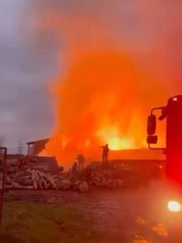 Bursa'da palet fabrikasında yangın