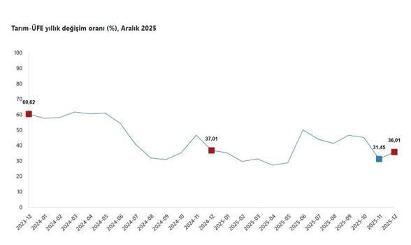 TÜİK: Tarım ürünleri üretici fiyatları aralıkta arttı