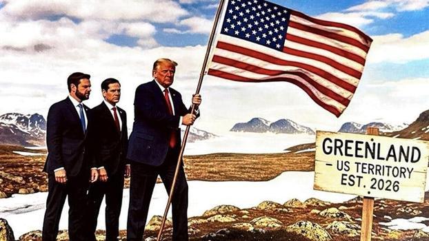 Trump, Kanada, Venezuela ve Grönland'ın da yer aldığı yeni bir ABD haritası paylaştı