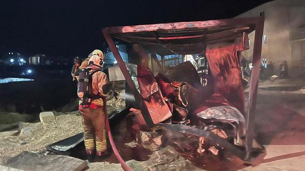 Hatay'da konteyner yangını