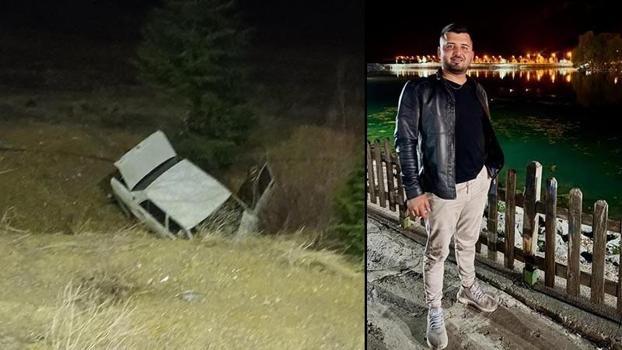 Domuza çarpan otomobil, şarampole yuvarlandı; 1 ölü