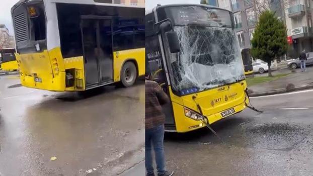 Sancaktepe'de 2 İETT otobüsü çarpıştı: Yaralılar var