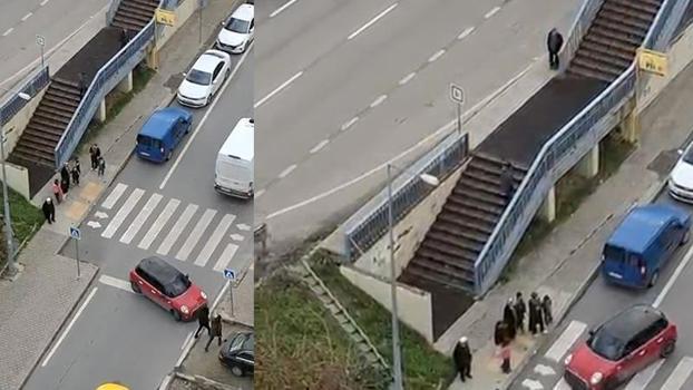 Maltepe'de otomobiliyle trafiği tehlikeye atan sürücü kamerada