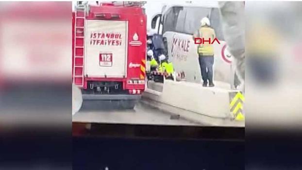 Silivri Kuzey Marmara Otoyolu'nda otomobil ve otobüs çarpıştı; yaralılar var