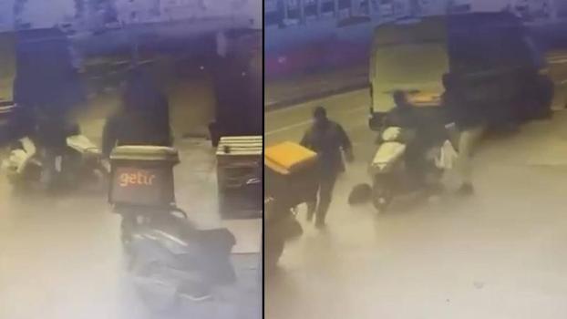 Bahçelievler'de polis, kaçan şüpheliyi motokuryenin arkasına binerek yakaladı