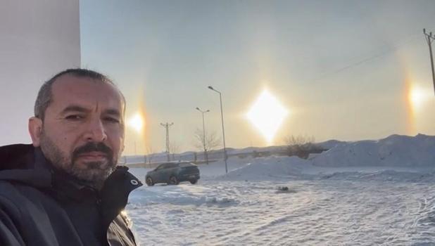 Karlıova'da 'yalancı güneş' görüntülendi