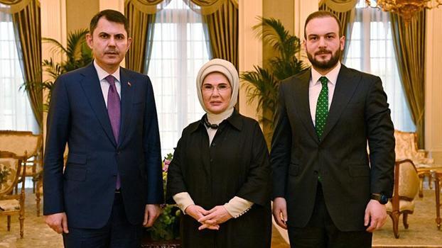 Emine Erdoğan, Bakan Kurum ve Ağırbaş'ı kabul etti