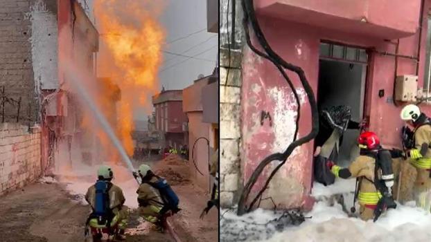 Altyapı çalışmasında doğal gaz hattında patlama oldu; mahsur kalanları itfaiye kurtardı