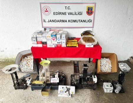 Edirne’de kaçak sigara imalathanesine çevrilen eve operasyon; 1 gözaltı