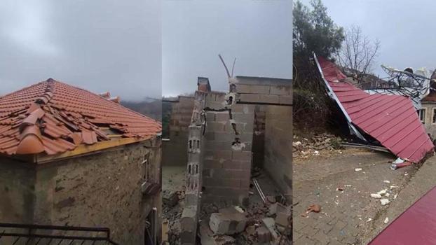 Aydın'da fırtına çatıyı uçurdu; 2 ev zarar gördü