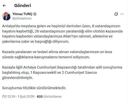 Antalya'da yolcu otobüsü devrildi; 8 ölü, 26 yaralı (3)
