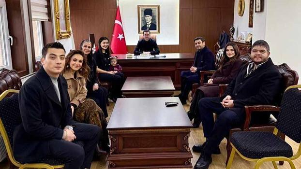 Reyting rekortmeni 'Uzak Şehir dizisinin oyuncularından Midyat Kaymakamına ziyaret