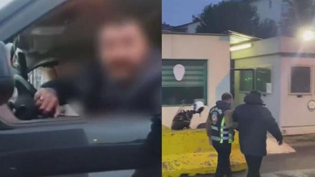 Ümraniye'de tartıştığı kişinin aracının önünü kesen sürücü yakalandı