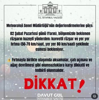 İstanbul - İstanbul Valiliği'nden fırtına uyarısı
