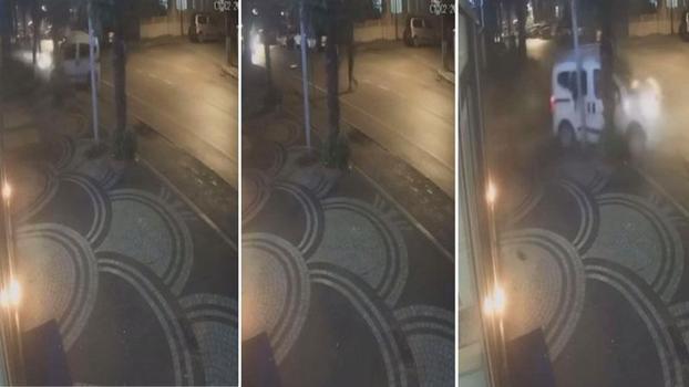 Hafif ticari aracın çarptığı yaya öldü; kaza kamerada