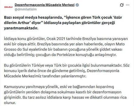 DMM'den 'İşkence gören Türk çocuğu' iddiasına ilişkin açıklama