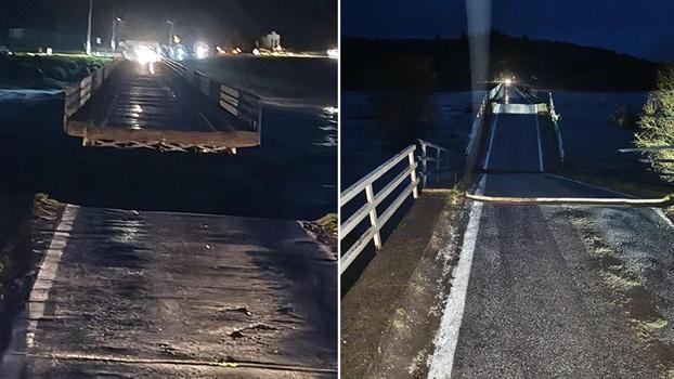 Balıkesir’de yağış nedeniyle köprü çöktü