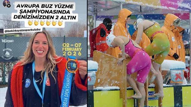 Türkiye’nin İlk Türk Kadın Buz Yüzücüsü Deniz Kayadelen’den Avrupa Şampiyonası’nda çifte altın