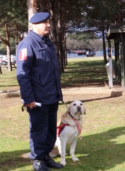 Jandarmanın iz takip köpeği ‘Medyum’ törenle emekliye ayrıldı