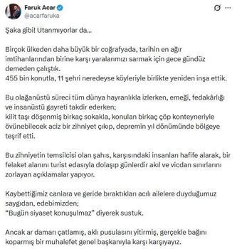 AK Parti'li Acar'dan, Özgür Özel'e tepki