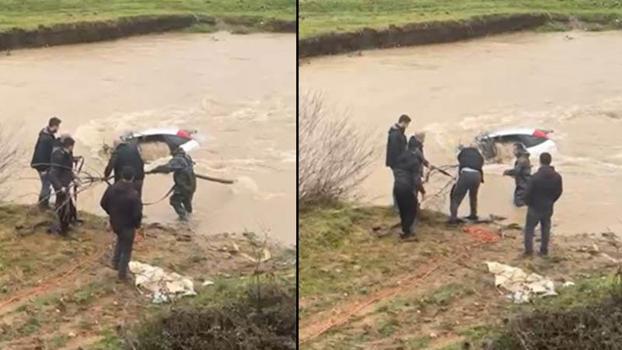 Bolu’da otomobil dereye uçtu