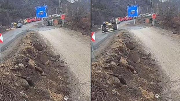 Taklalar atıp devrilen otomobilin sürücüsü yaralandı