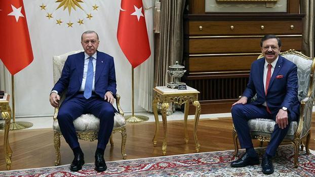 Cumhurbaşkanı Erdoğan, TOBB Başkanı Hisarcıklıoğlu'nu kabul etti