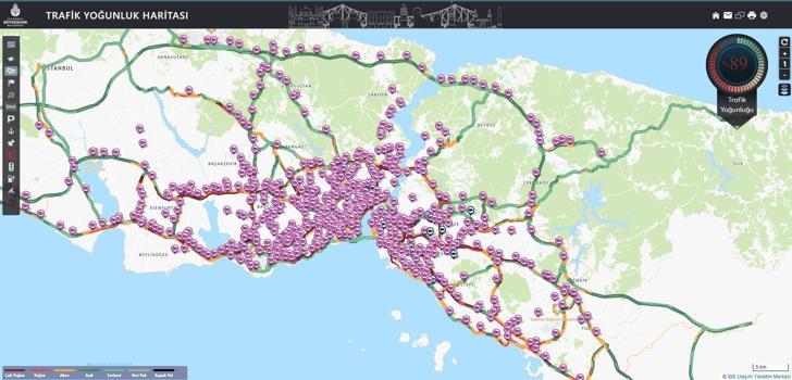 İstanbul- İstanbul'da trafik yoğunluğu yüzde 89'a ulaştı