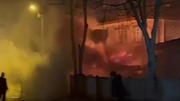 Düzce'de müştemilatta çıkan yangın endişe yarattı