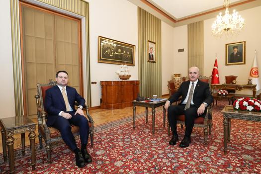 TBMM Başkanı Kurtulmuş, Adalet Bakanı Gürlek'i kabul etti