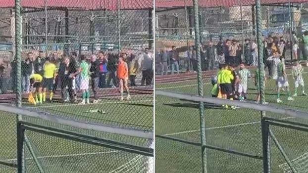 Tribünden hakeme skuter attı; o anlar kamerada