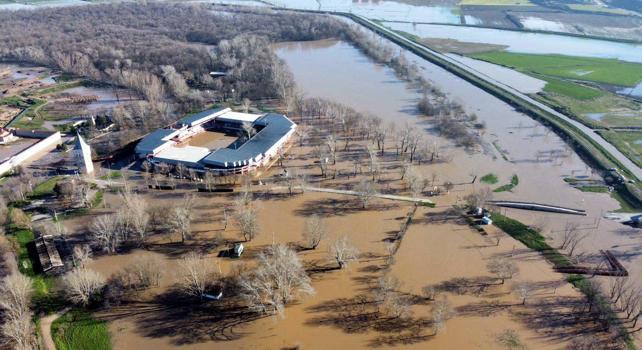 Tunca Nehri'nde 'kırmızı alarm' verildi; Kırkpınar Er Meydanı su altında kaldı