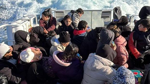 Milas’ta mahsur kalan 44 kaçak göçmen kurtarıldı