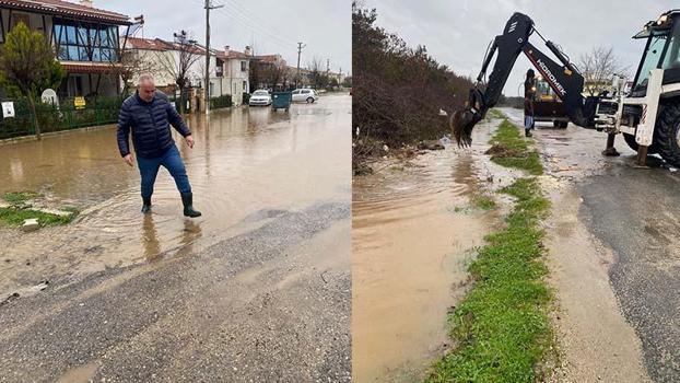 Enez'de sağanak; su baskınları yaşandı