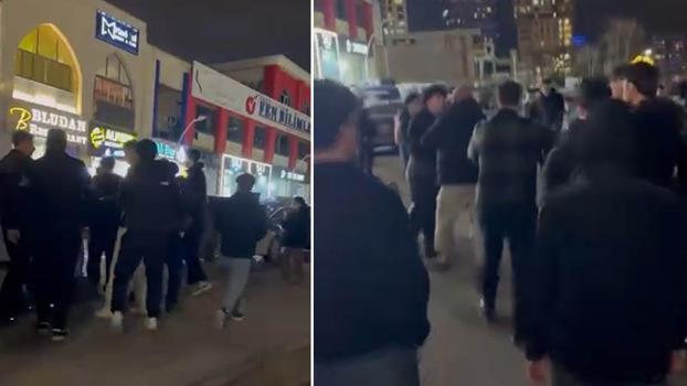 Başakşehir'de iftarın ardından iki grup arasında çıkan kavga kamerada