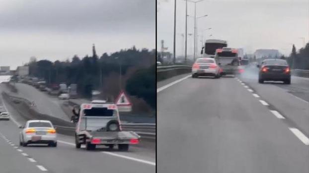 Tuzla’da sıkıştırdığı otomobile çarptı; sürücüyü darbeden çekici şoförü yakalandı