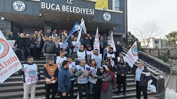 Buca Belediyesi'ndeki memur eylemi 5'inci günde