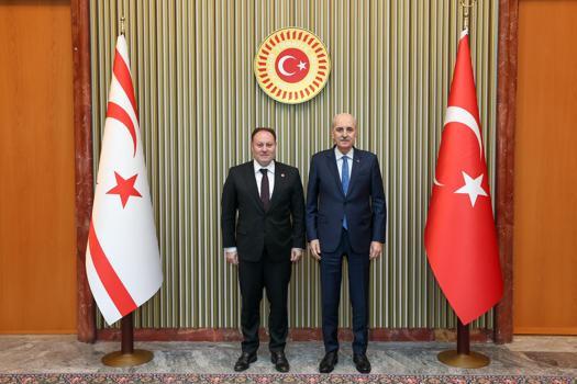 TBMM Başkanı Kurtulmuş, KKTC Meclis Başkanı Öztürkler ile bir araya geldi