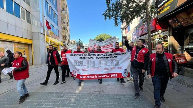 Karşıyaka'da 7 aydır maaş alamayan işçiler eylemde