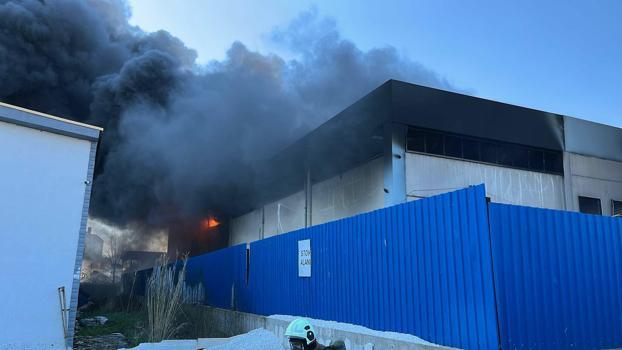 İzmir'de geri dönüşüm fabrikasında yangın (2)