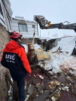 Çatısında kar biriken 2 ahır çöktü; 4 büyükbaş hayvan öldü