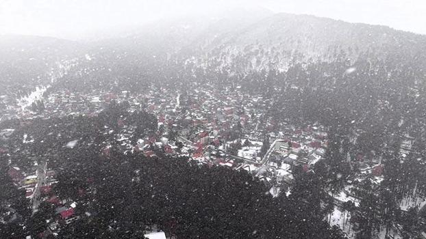 Osmaniye’de eşsiz kar manzarası dron kamerasında