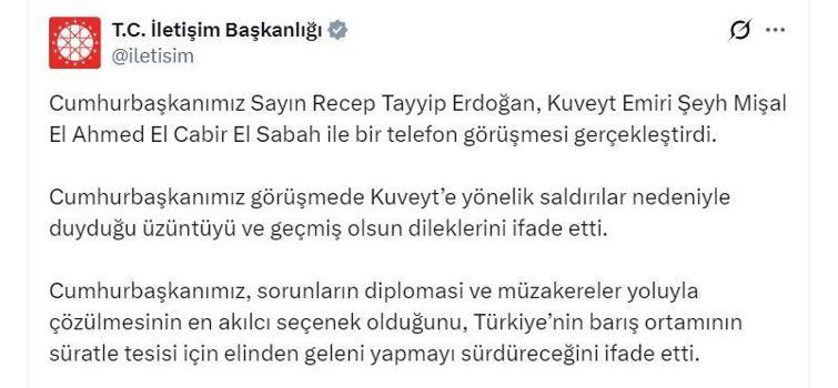 Cumhurbaşkanı Erdoğan, Kuveyt Emiri El Sabah ile görüştü