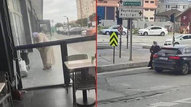 Büyükçekmece'de önce kıyafetlerini değiştirdi sonra dilendi