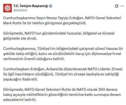 Cumhurbaşkanı Erdoğan, NATO Genel Sekreteri Rutte ile görüştü