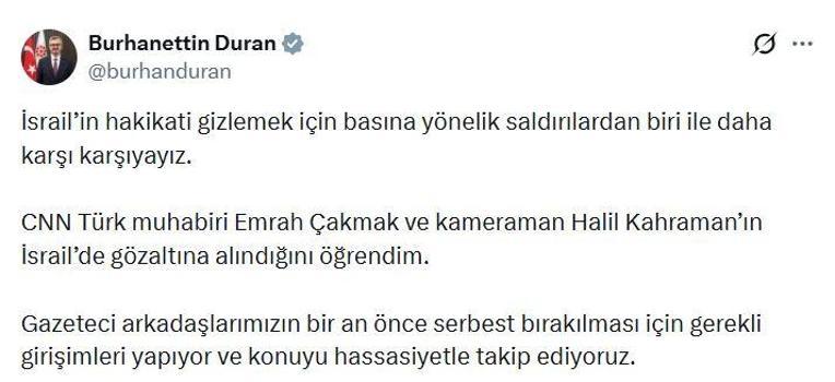 İsrail'de CNN Türk ekibine gözaltı