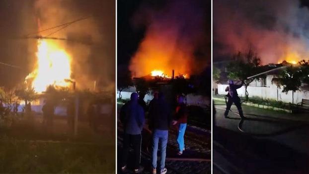 Aydın’da müstakil ev alev alev yandı