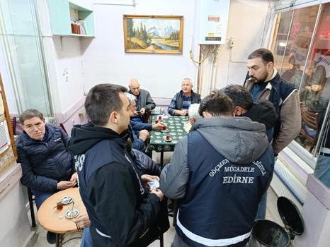 Edirne'de polisten yasa dışı bahis ve kumar denetimi